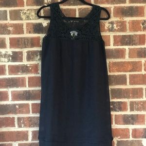 Black lace detail cocktail dress
